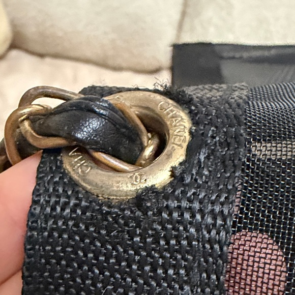 CHANEL Black Mesh Tote Fair Condition - Picture 13 of 13